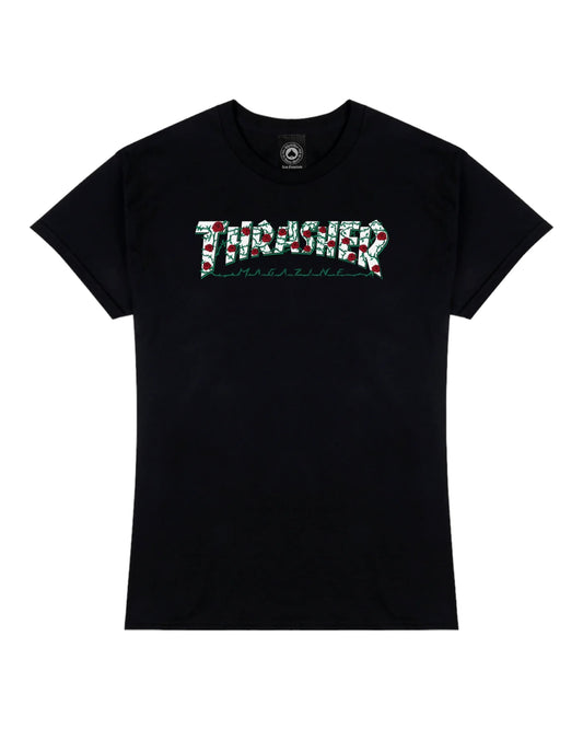 Thrasher Women’s V Neck T Shirt Roses