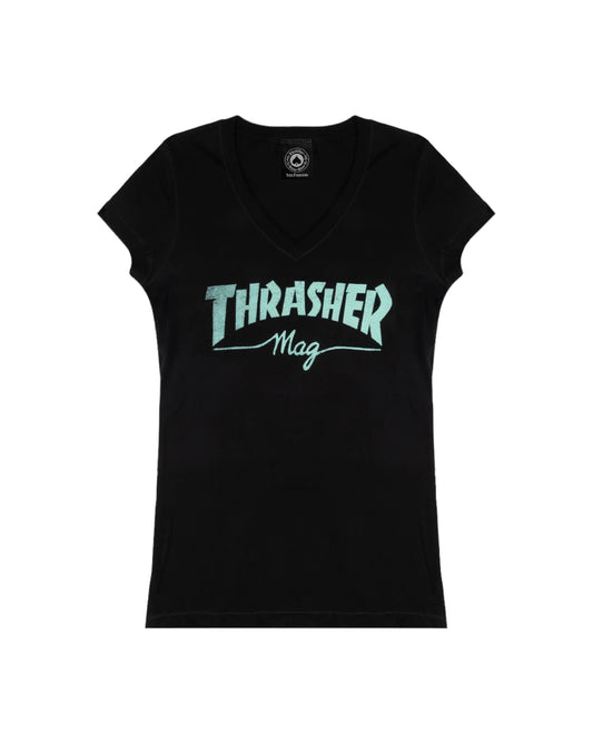 Thrasher Women’s V Neck T Shirt Mag