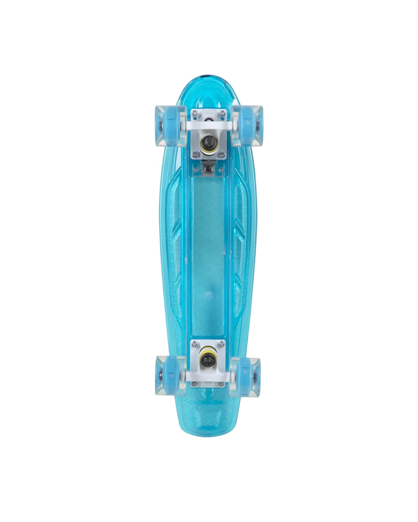 Transparent Blue Plastic Cruiser Skateboard 22"