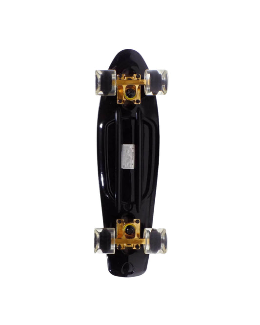 Black Plastic Mini Cruiser Skateboard With Clear Wheels 22"