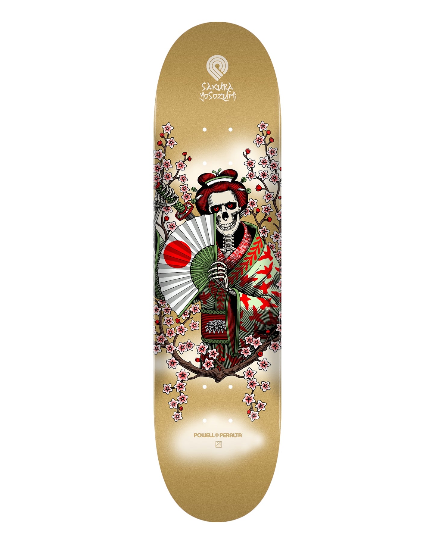 Powell Peralta Yosozumi Samurai Skateboard Deck Gold 8”