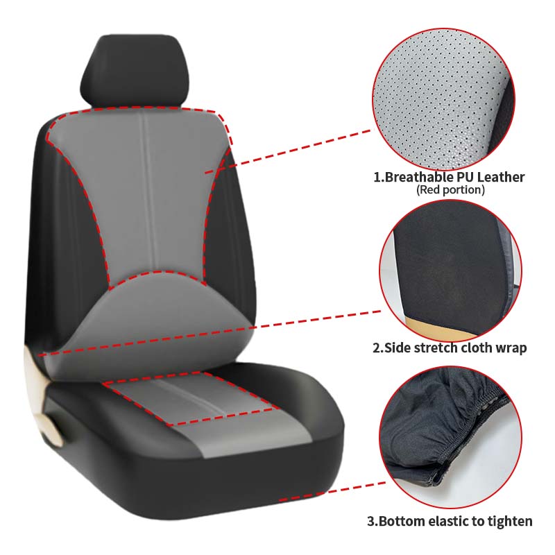 Universal Car Seat Covers - Breathable PU Leather