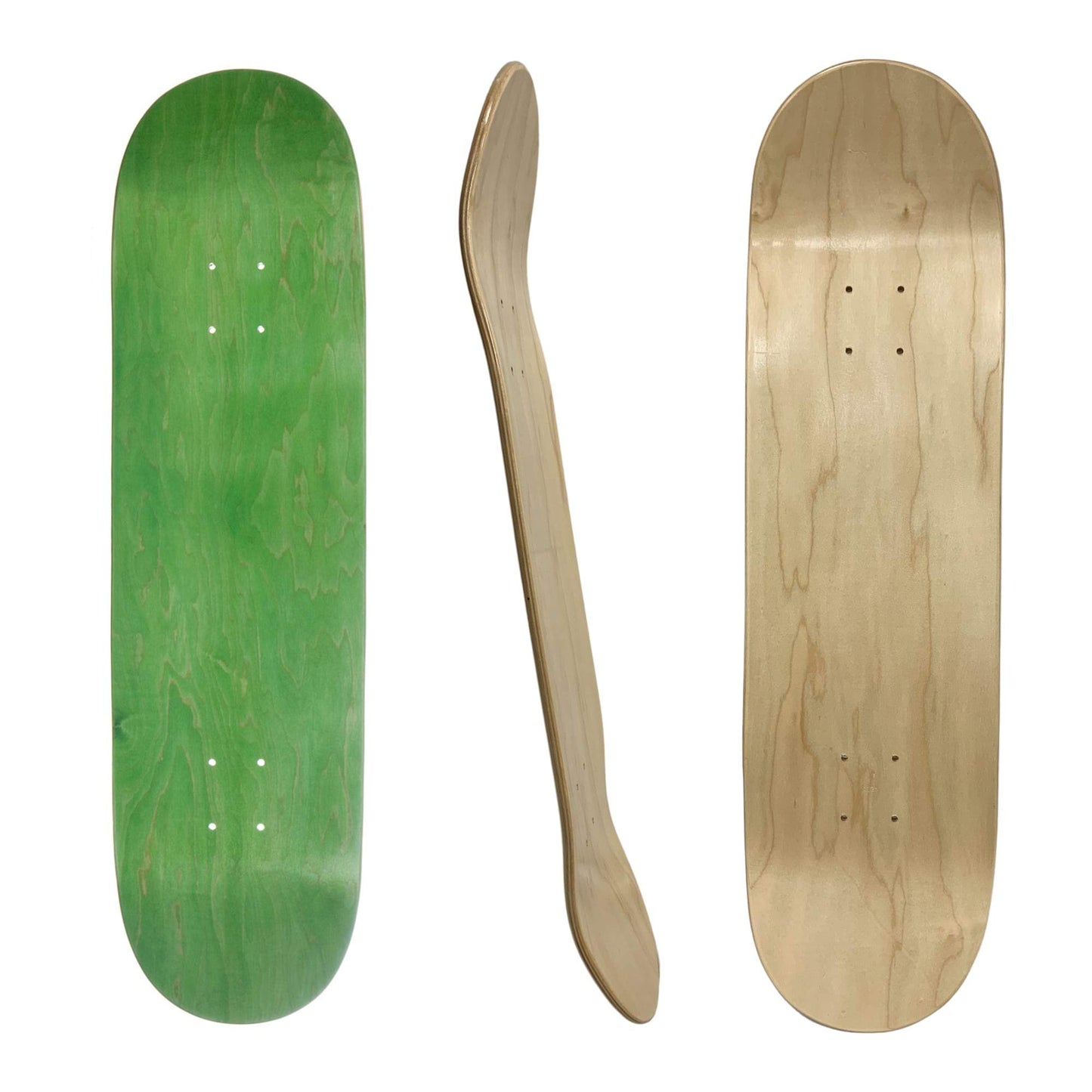 green blank maple wood skateboard deck