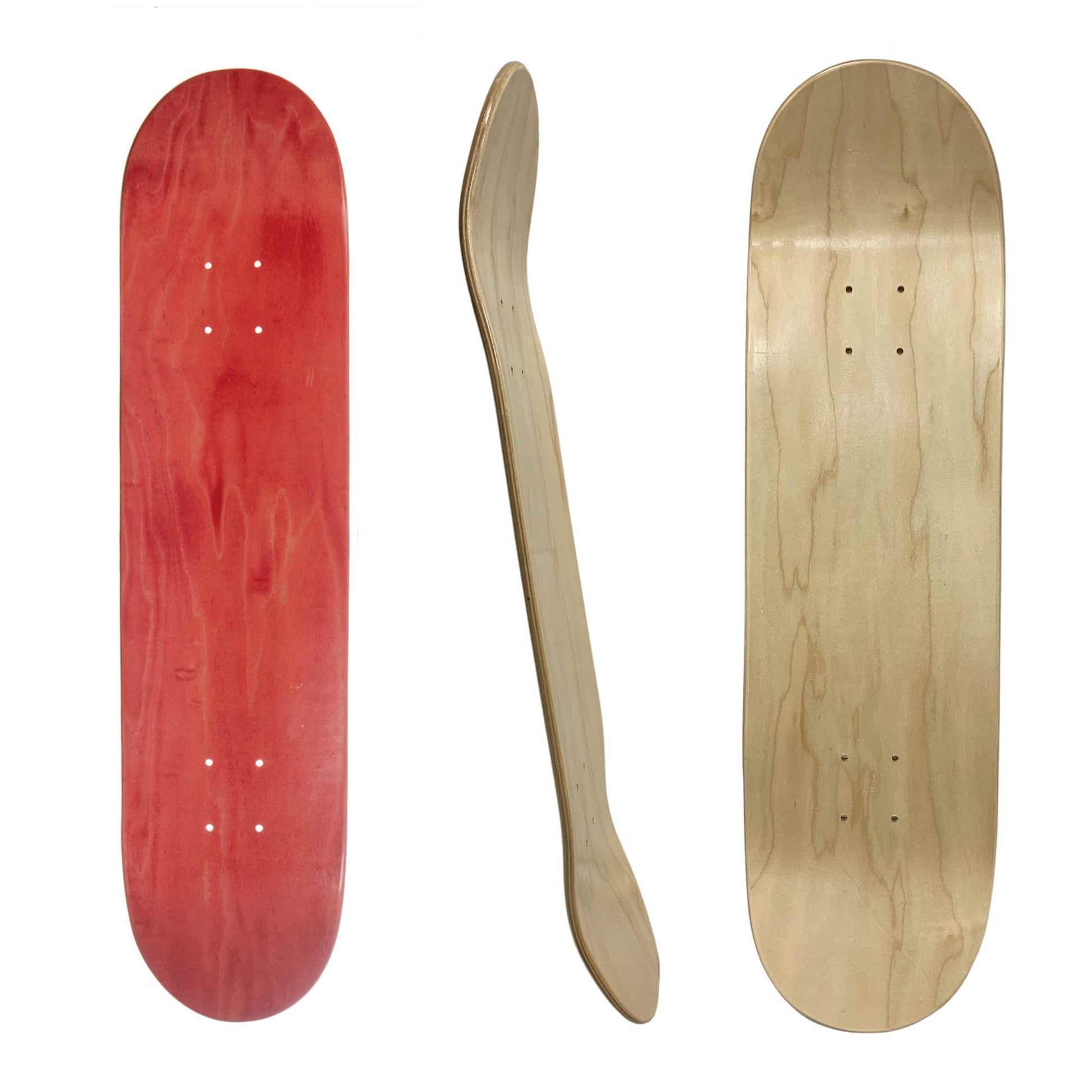 red blank maple wood skateboard deck